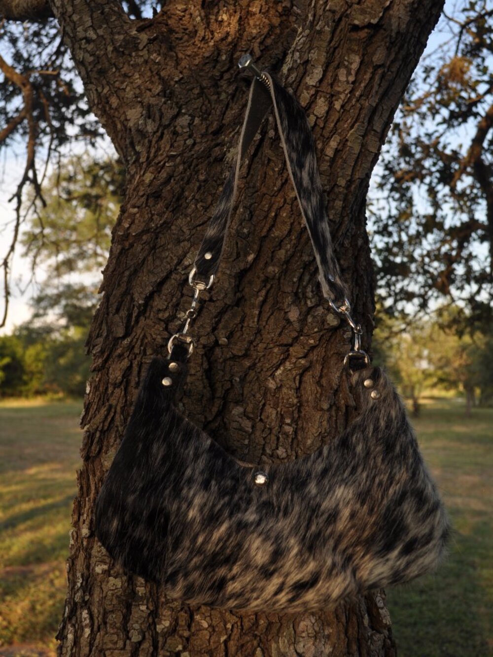 🖤🤍 Handmade "Cookies & Cream" Cowhide Purse | Genuine Leather | One of a Kind - Picture 2 of 6